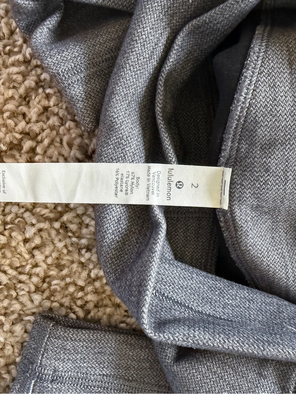 lululemon athletica Heathered Gray Performance Top